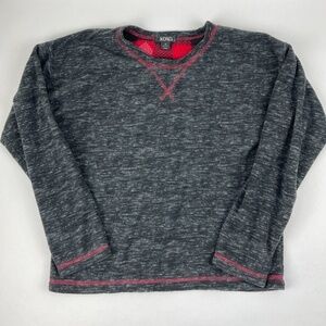 XOXO Fleece Sweater Womens Medium Gray Red